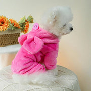 Pet Clothes Plush 4-legged Pig Coat for Small to Medium Dogs