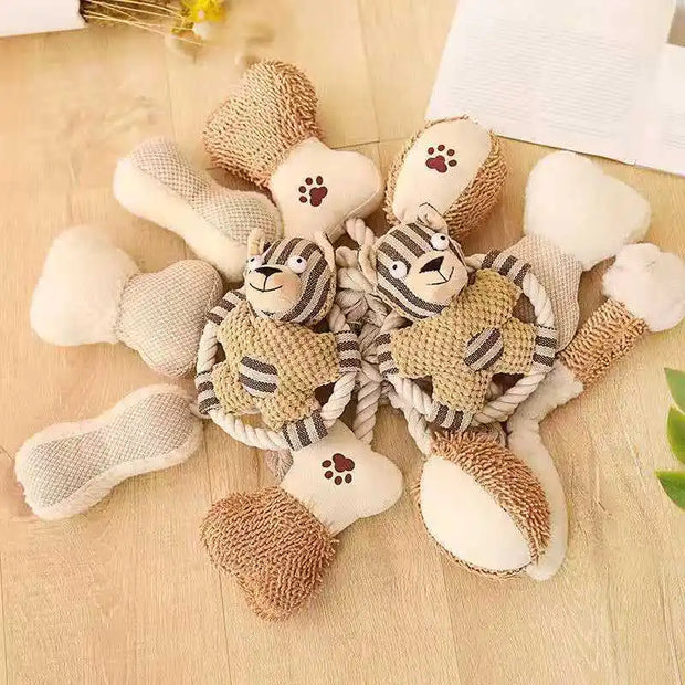 Pet Cotton Rope Toy Dog Sound Canvas Molar Teeth Cleaner